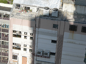 Light and shadow on a building, Sheung Wan, Hong Kong Island, 11 December 2007