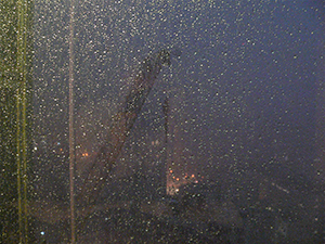 Rain viewed through a window, Sheung Wan, 3 June 2008