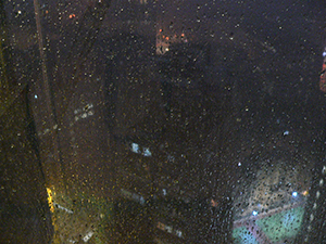 Rain viewed through a window, Sheung Wan, 3 June 2008