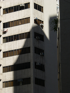 Light and shadow on a building, Hong Kong Island, 21 June 2008