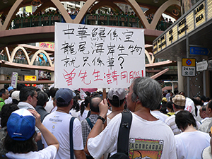 Participants in the annual pro-democracy march, Causeway Bay, 1 July 2008