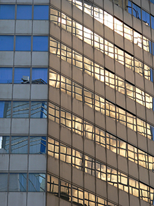 Building with reflections, Hong Kong Island, 1 July 2008