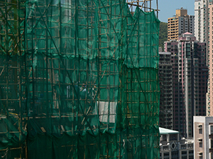 Building with scaffolding, Sheung Wan, 20 August 2008