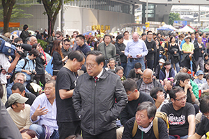 Politician Albert Ho at the Admiralty Umbrella Movement site on its last day, Harcourt Road, 11 December 2014