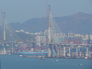 Stonecutters Bridge under construction, 10 December 2008