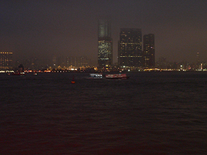 Victoria Harbour with view of the International Commerce Centre (ICC) and ferries, 4 March 2009