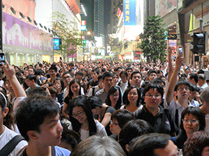 Crowds on their way to the annual June Fourth Memorial Rally, Great George Street, Causeway Bay, 4 June 2009