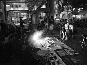 ‘Occupy’ protest camp in the public plaza beneath the Hong Kong and Shanghai Bank headquarters, Central, 12 December 2011