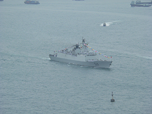 Chinese warship in Victoria Harbour, 17 December 2009