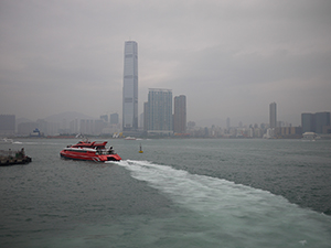 A catamaran ferry departing for Macau, Sheung Wan, 31 December 2009