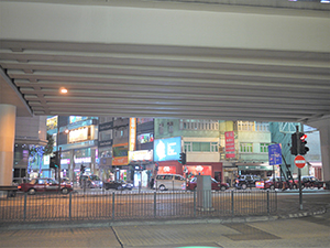 View under the flyover, Canal Road, Wanchai, night, 22 January 2010