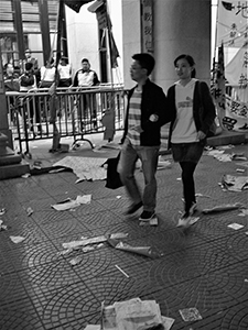 Protest outside the Legislative Council Building, Central, against the construction of a high speed rail link to Mainland China, 16 January 2010