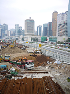 Construction on recently reclaimed land, Central, 20 February 2010