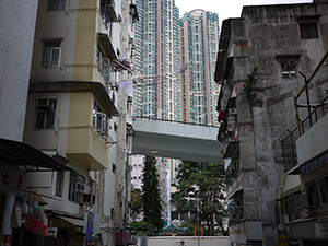 Buildings and flyover, Hill Road, Shek Tong Tsui, 3 March 2010