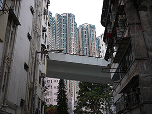 Buildings and flyover, Hill Road, Shek Tong Tsui, 3 March 2010