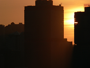 Sunset, view from Victoria Harbour, 30 October 2004