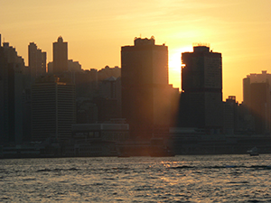 Sunset, view from Victoria Harbour, 30 October 2004