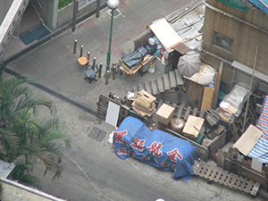 Street scene from above, Sheung Wan, 7 October 2004