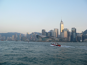 Wanchai and Causeway Bay skyline, viewed from Victoria Harbour, 30 October 2004