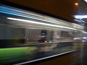 Moving traffic, Central, Hong Kong Island, night, 30 October 2004