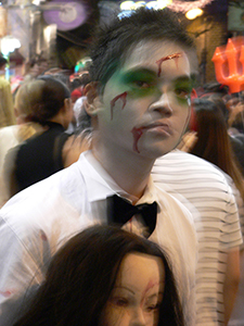 Halloween celebration, Lan Kwai Fong, 30 October 2004