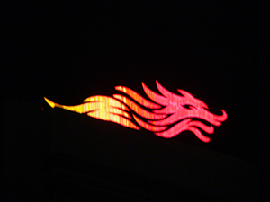 Brand Hong Kong's 'Flying Dragon' illuminated sign on top of a building, Admiralty, 29 October 2004