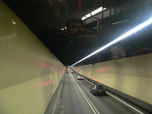 On a double-decker bus in the Cross-Harbour Tunnel, 9 October 2004