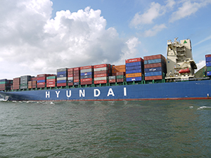 Container ship in the East Lamma Channel, 11 July 2010