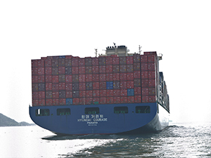 Container ship in the East Lamma Channel, 11 July 2010