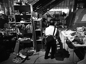 ‘Occupy’ protest camp in the public plaza beneath the Hong Kong and Shanghai Bank headquarters, Central, 12 December 2011