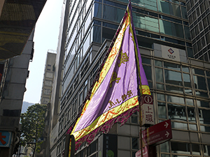 Flag in the street, Morrison Street, Sheung Wan, 7 February 2011