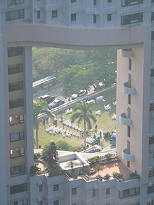 View of The Repulse Bay, the building with a 'hole' in it, Repulse Bay, Hong Kong Island, 21 November 2004