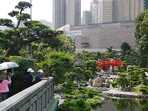 Chi Lin Nunnery, with view of Nan Lian Garden and Hollywood Plaza, Diamond Hill, Kowloon, 24 April 2011