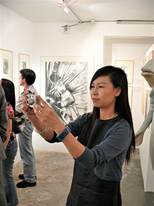 Irene Ngan, at the opening of the exhibition 'Mapping Identities: The Art and Curating of Oscar Ho', Para Site art space, Tai Ping Shan, 5 November 2004