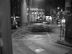 The street at night with traffic, Hong Kong Island, 7 November 2004