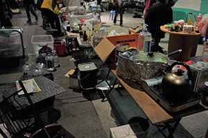 ‘Occupy’ protest camp in the public plaza beneath the Hong Kong and Shanghai Bank headquarters, Central, 12 December 2011