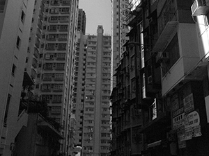 Light on buildings, Sai Ying Pun, 17 January 2012