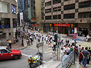 Protest march, Queen's Road Central, Sheung Wan, 29 April 2012