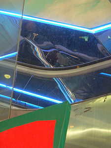 Escalator seen through a window, Causeway Bay, 3 December 2004