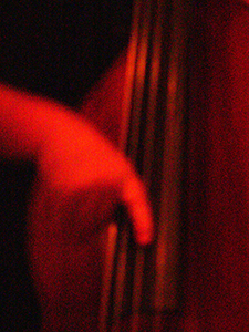 Jazz performance with Peter Scherr on bass, Visage One hair salon, Graham Street, Central, 4 December 2004