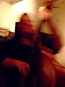 Jazz performance with Peter Scherr on bass, Visage One hair salon, Graham Street, Central, 4 December 2004