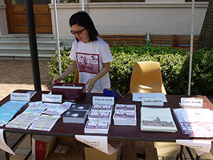 Postcards of the Main Building on sale at an event for the Arts Faculty to say goodbye to it, University of Hong Kong, 22 April 2012