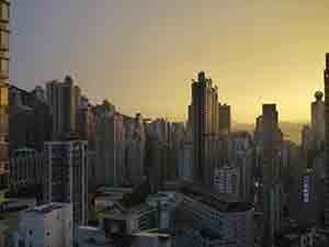 Sunset view from Sheung Wan, 19 May 2012