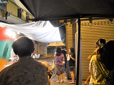 Street scene at night, Tai Ping Shan, 31 August 2012