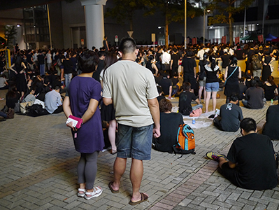 Protest outside the Central Government Offices Complex at Admiralty against an attempt by the Government to introduce national education into the school curriculum, 3 September 2012