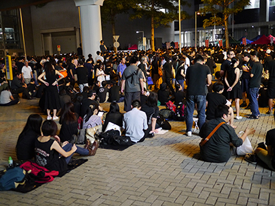 Protest outside the Central Government Offices Complex at Admiralty against an attempt by the Government to introduce national education into the school curriculum, 3 September 2012