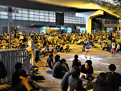 Protest outside the Central Government Offices Complex at Admiralty against an attempt by the Government to introduce national education into the school curriculum, 3 September 2012