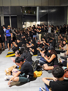 Protest in Civic Square, Admiralty, against an attempt by the Government to introduce national education into the school curriculum, 3 September 2012