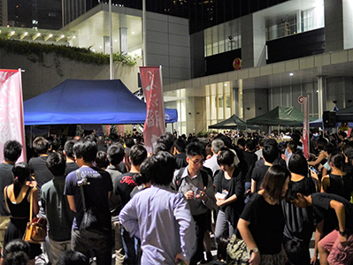 Protest outside the Central Government Offices Complex at Admiralty against an attempt by the Government to introduce national education into the school curriculum, 3 September 2012