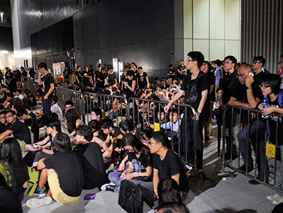 Protest outside the Central Government Offices Complex at Admiralty against an attempt by the Government to introduce national education into the school curriculum, 3 September 2012